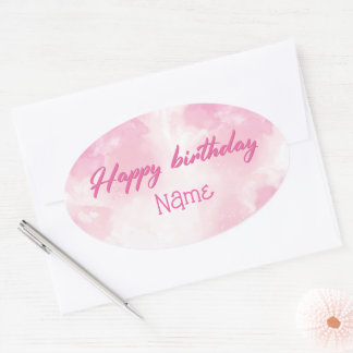 Happy Birthday Oval Sticker