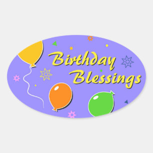 Happy Birthday Oval Sticker