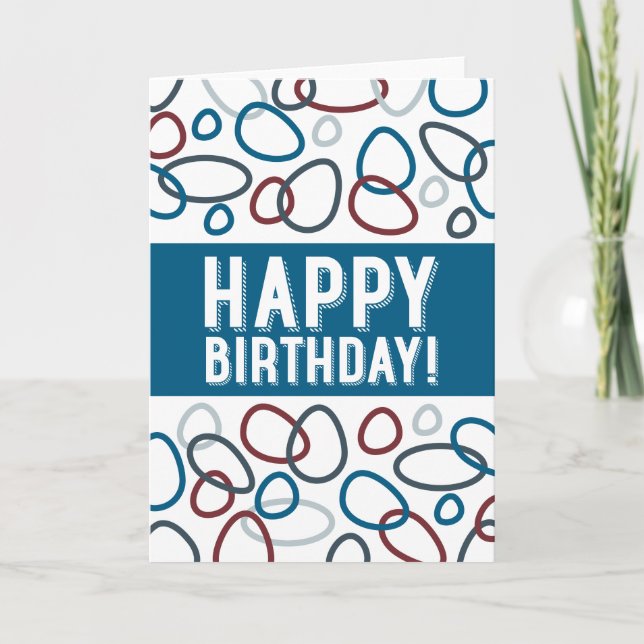 Happy Birthday Ovals Greeting Card (Front)
