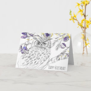 Happy Birthday Owl In Tree Wiser Better Than Ever Card