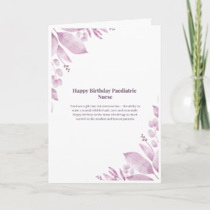 Happy Birthday Paediatric Nurse Card
