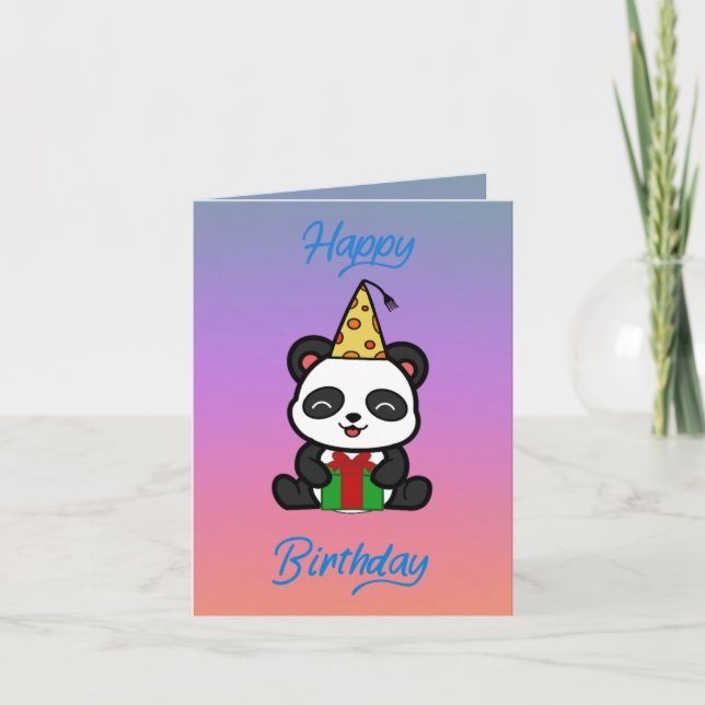 ‘Happy birthday’ panda verjaardags Card (Front)