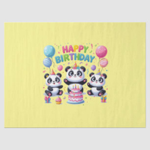 Happy Birthday Pandas Tissue Paper