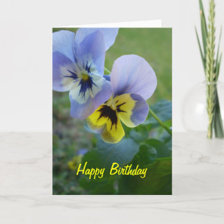 Happy Birthday Pansies Card
