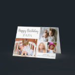 Happy Birthday PAPA Photo Collage Card<br><div class="desc">This modern birthday card for PAPA features a 4 photo collage for your favourite photos on a simple white background. The inside has been left blank for your special message This template can be personalised to suit your needs with - "Papa",  "Nonno",  "Dad",  "Daddy" etc</div>