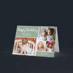 Happy Birthday PAPA Photo Collage Green Card<br><div class="desc">This modern birthday card for PAPA features a 4 photo collage for your favourite photos with a sage green background. The inside has been left blank for your special message This template can be personalised to suit your needs with - "Papa",  "Nonno",  "Dad",  "Daddy" etc</div>