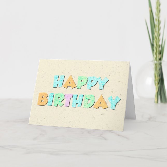 Happy Birthday Paper Card (Front)