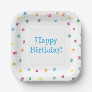 Happy Birthday Paper Dishes Colored waxes