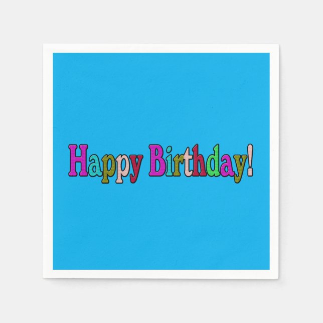 Happy Birthday" Paper Napkin – Fun Party Decor (Front)