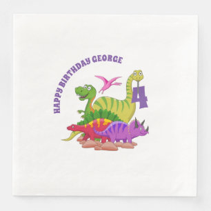 Happy Birthday Paper Napkins - Dinosaur's