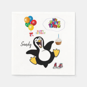 Happy Birthday Paper Napkins, Penguin Napkin