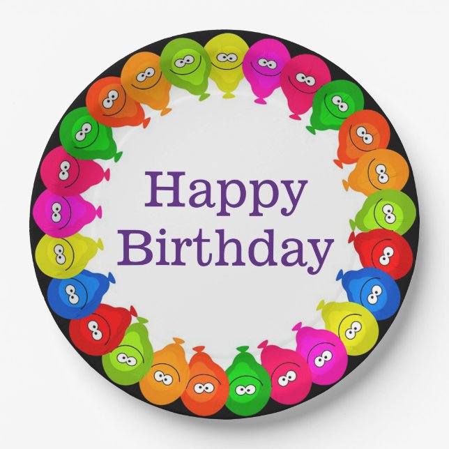 Happy Birthday Paper Plate (Front)
