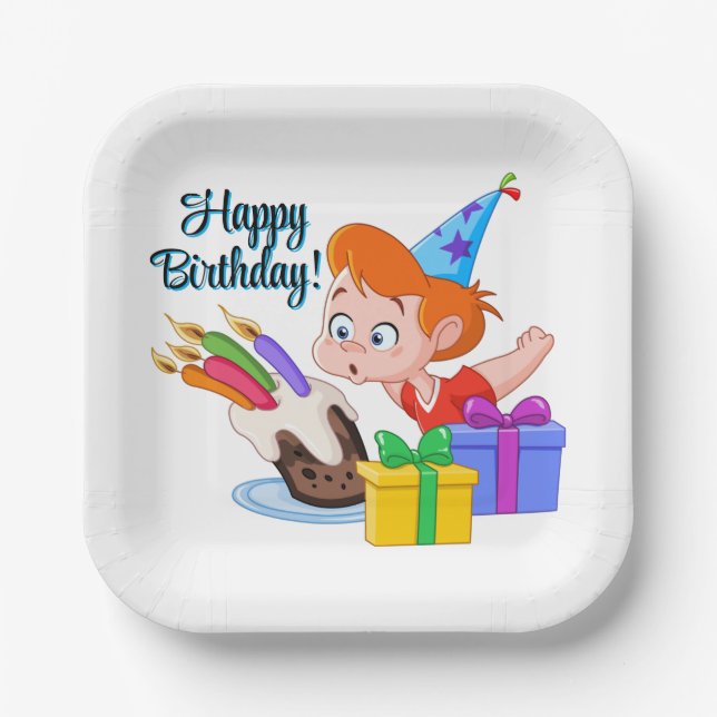 Happy Birthday  Paper Plate (Front)