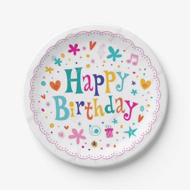 Happy Birthday  Paper Plate (Front)