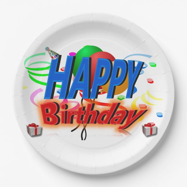 Happy Birthday Paper Plate (Front)