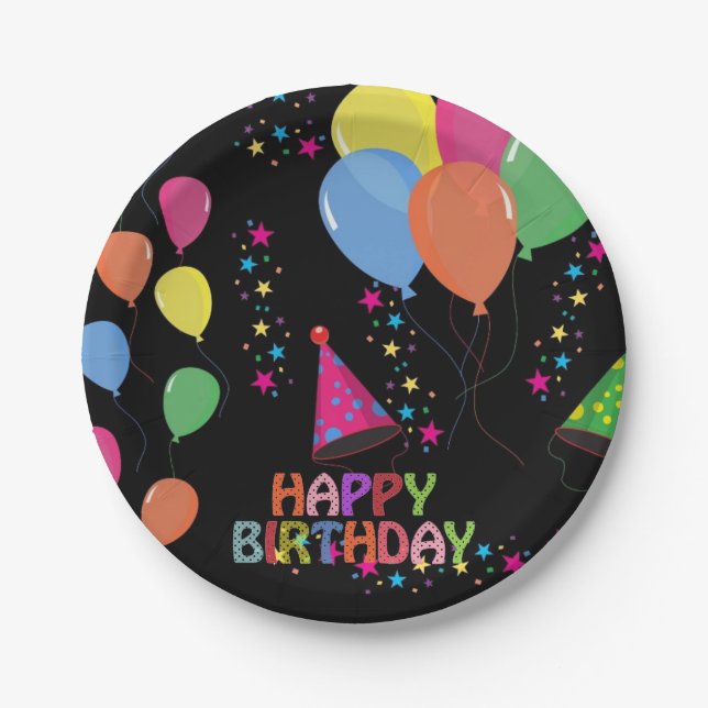 Happy Birthday Paper Plate (Front)