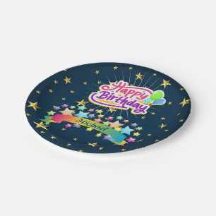 Happy birthday paper plate