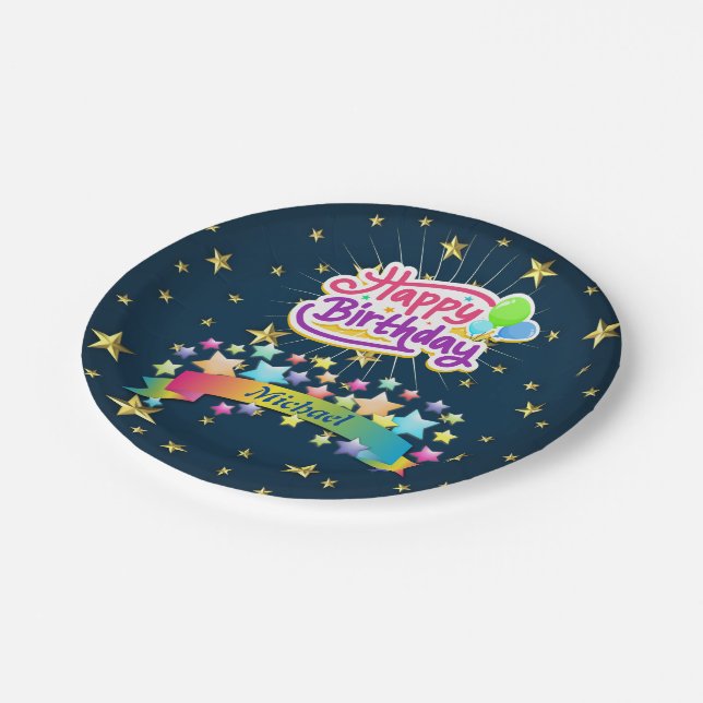 Happy birthday paper plate (Angled)