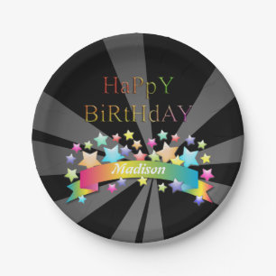 Happy birthday paper plate