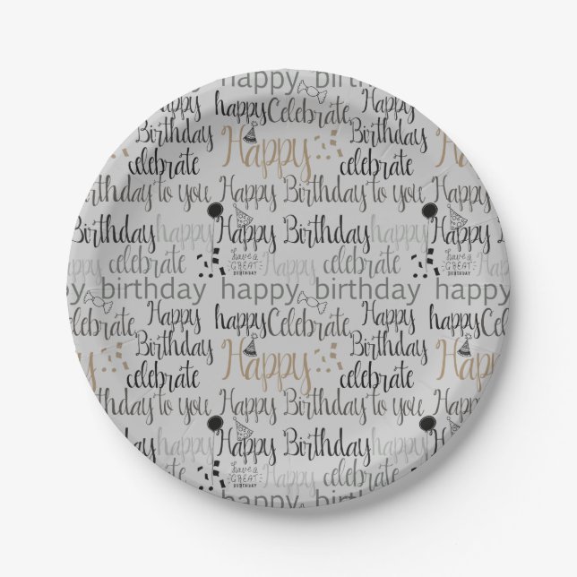 Happy Birthday Paper Plate (Front)