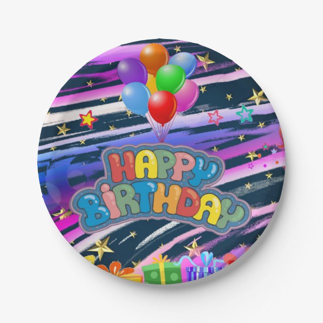 Happy birthday paper plate (Front)