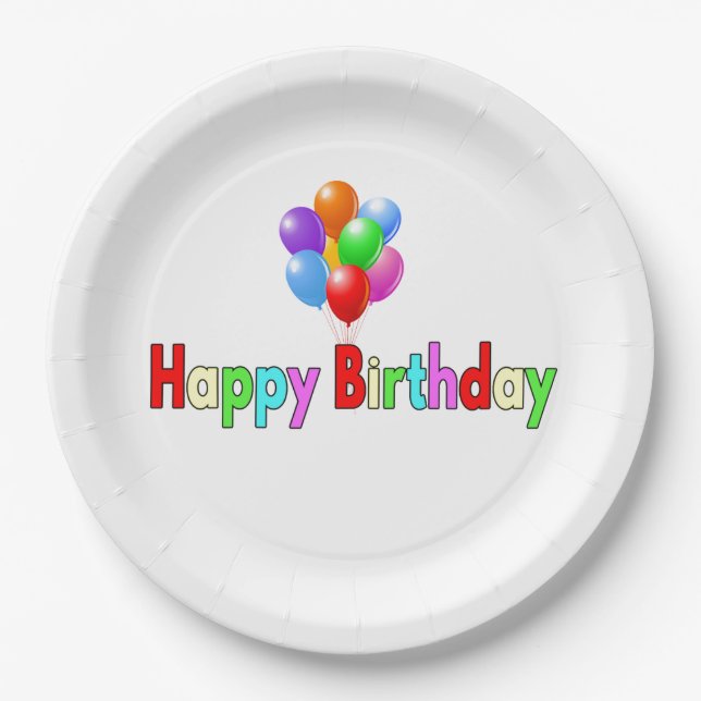 Happy Birthday Paper Plate (Front)