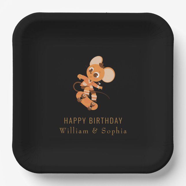 Happy Birthday Paper Plates – Custom Image & Text (Front)