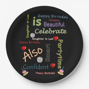Happy Birthday Paper Plates Daughter in Law