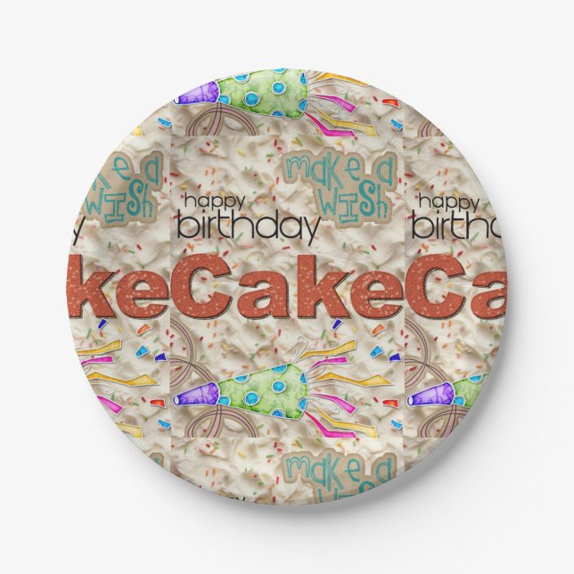 Happy Birthday Paper Plates Friends Family (Front)