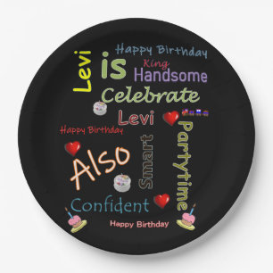 Happy Birthday Paper Plates Levi