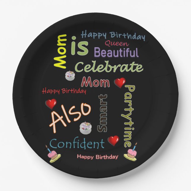 Happy Birthday Paper Plates Mum (Front)