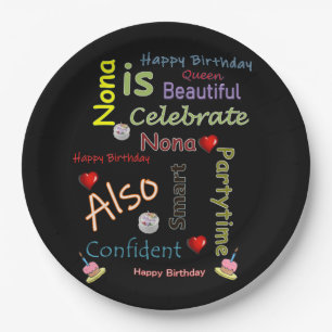 Happy Birthday Paper Plates Nona