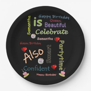 Happy Birthday Paper Plates Samantha