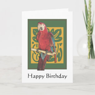 Happy Birthday Parrot Art Card