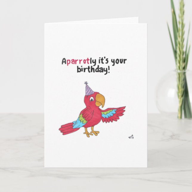 Happy Birthday Parrot Card (Front)
