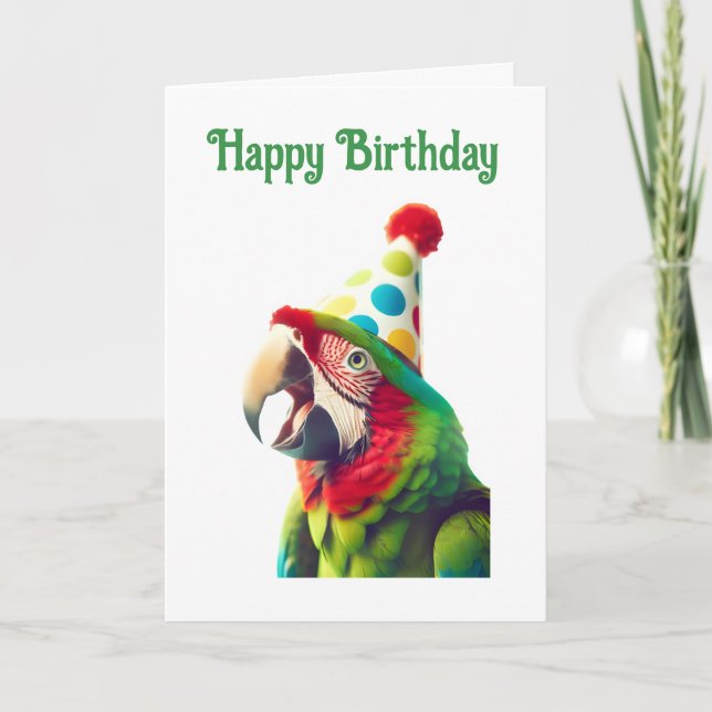 Happy Birthday Parrot Card (Front)