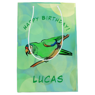 Happy Birthday parrot Medium Gift Bag
