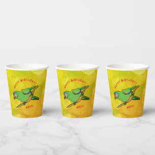 Happy Birthday parrot Paper Cups