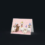 Happy Birthday Party Animal Card<br><div class="desc">This adorable birthday card features a photograph of several adorable dogs enjoying a celebration. This birthday greeting would be wonderful for friends,  family,  classmates and co-workers.</div>