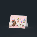 Happy Birthday Party Animal Card<br><div class="desc">This adorable birthday card features a photograph of several adorable dogs enjoying a celebration. This birthday greeting would be wonderful for friends,  family,  classmates and co-workers.</div>