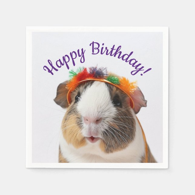 Happy Birthday - Party Animal Guinea Pig #2 Napkin (Front)