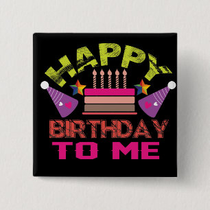 Happy Birthday Party Balloons 15 Cm Square Badge