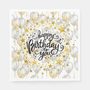 Happy Birthday Party Balloons Napkins