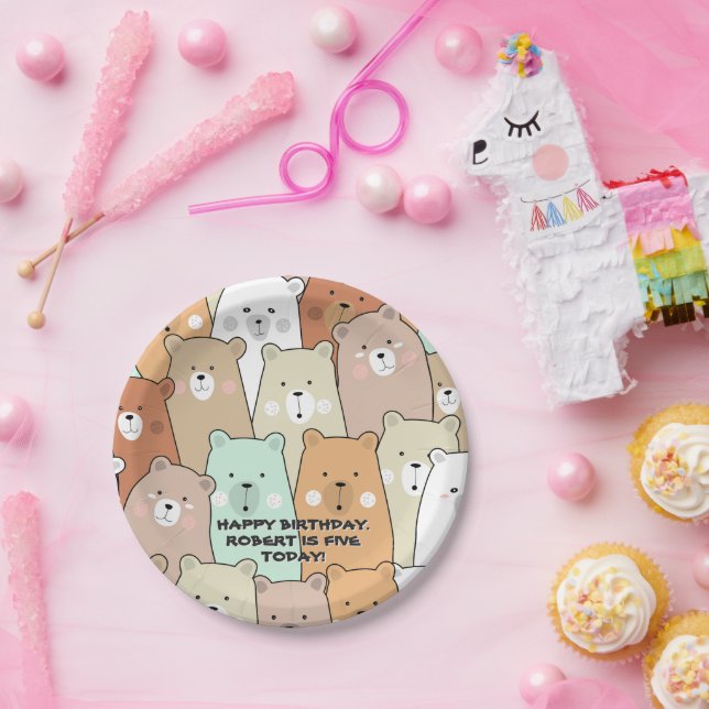 Happy Birthday Party Bears Paper Plate (Party)