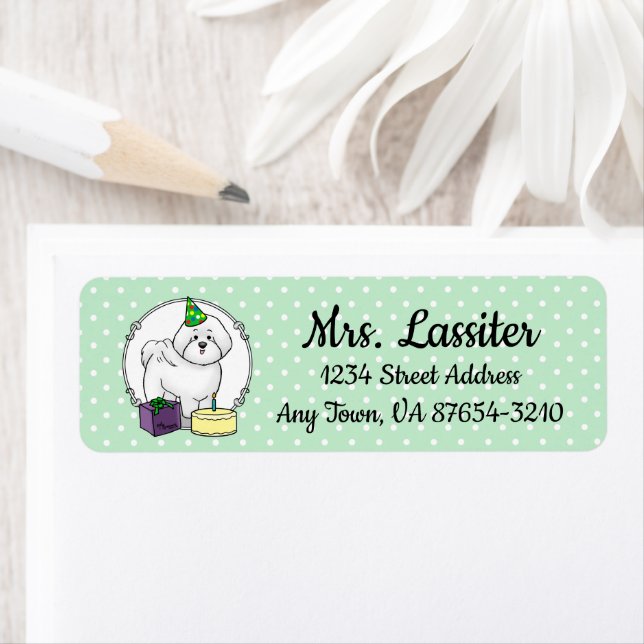 Happy Birthday Party Bichon Frise Dog - Cute (Insitu)