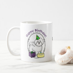 Happy Birthday (Party) Bichon Frise Dog - Cute Coffee Mug