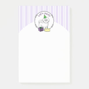 Happy Birthday Party Bichon Frise Dog - Cute Post-it Notes