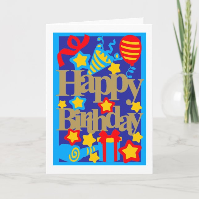 Happy Birthday Party Card  (Front)