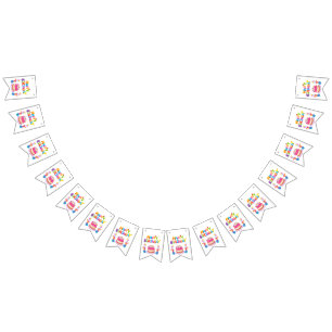 Happy Birthday Party Confetti Bunting Banner
