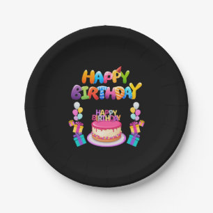Happy Birthday Party Confetti Paper Plates